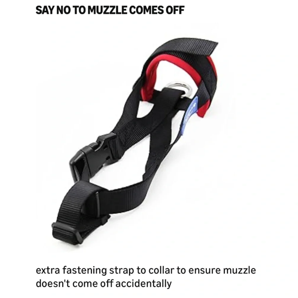Big Smile Paw Red & Black Dog Head Muzzle – Comfortable No-Pull Training